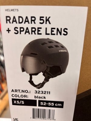 Head Slalomhjälm XS/S 52-55cm RADAR 5K POLA +Spare lens Black